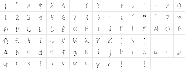 LD Grassy Regular  glyph index