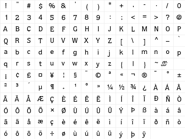 Stack Light SSi Medium  glyph index