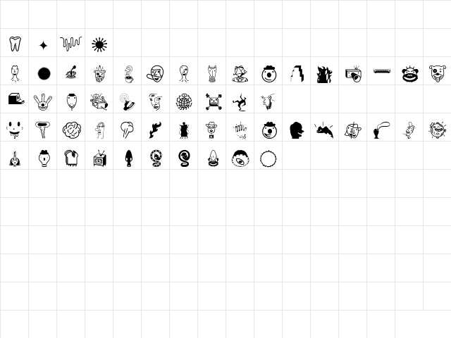 ThingbatOne Regular  glyph index