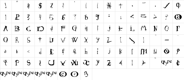 Schizophrenia 2 Regular  glyph index