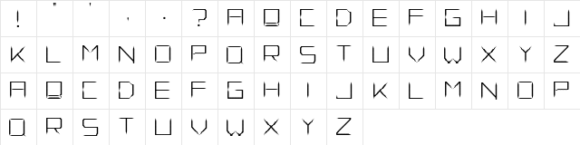 Fade Away Regular  glyph index
