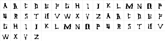 Antioch Bitchslap Regular  glyph index