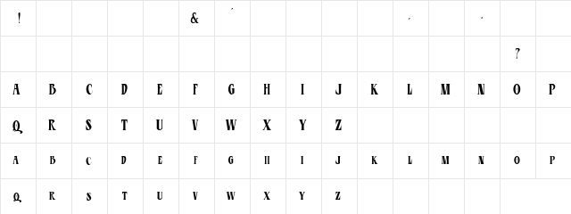 LHF Esoteric Old | Condensed Regular  glyph index