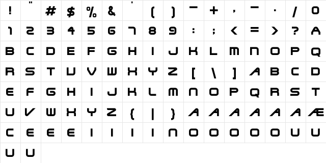 LHF Ortlieb Regular  glyph index