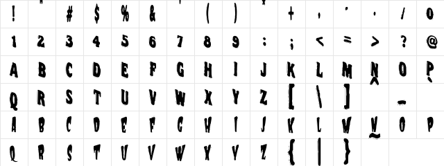 VTC Night Of The Wacked Dead  glyph index