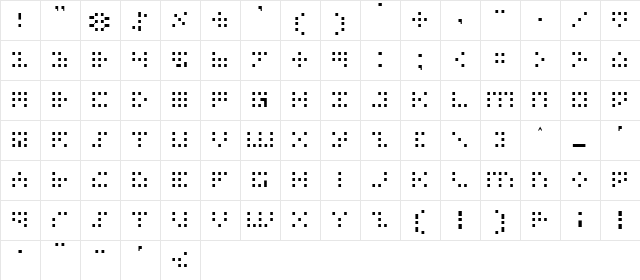Iconian Light Light  glyph index