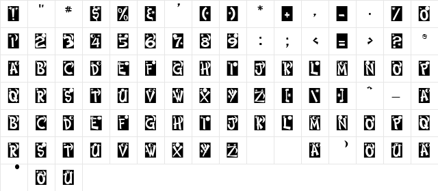 Himmel DB Normal  glyph index