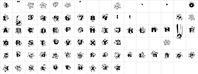 Spring Regular  glyph index
