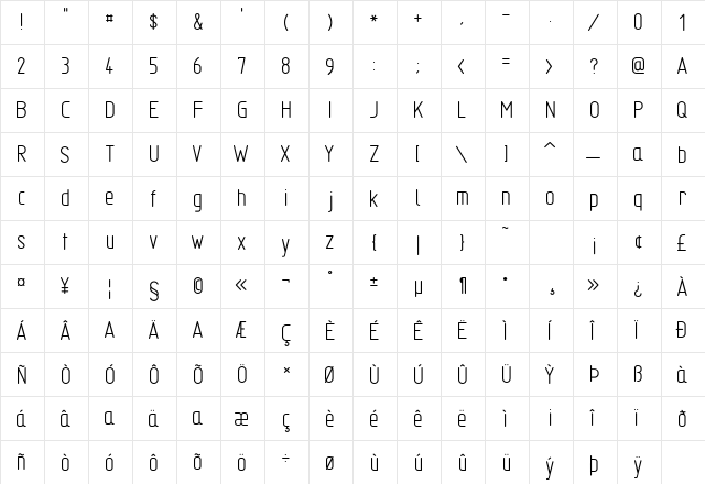 TGL 31034-1 Regular  glyph index