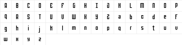 Mechanical FREE Regular  glyph index