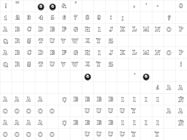 Hello Chilly Regular  glyph index