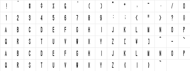 CondenBitmap CondenBitmap  glyph index