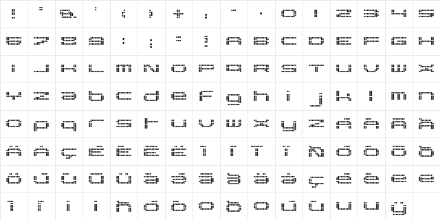 TG Parix regula  glyph index