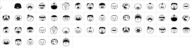 Bad boy Regular  glyph index