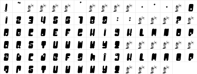 MoonPie Cadet GoodSlant  glyph index