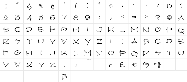 Architect Light  glyph index