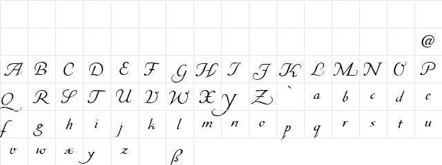 Corabael Regular  glyph index
