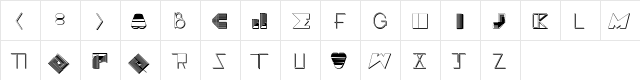 BOSS M D  glyph index
