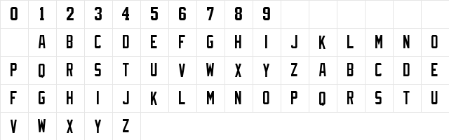 NFL Rams Regular  glyph index