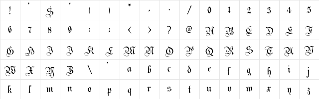 Magdeburg Regular  glyph index