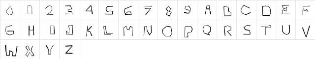 Cardboard Love Regular  glyph index