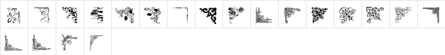DBL Corners Regular  glyph index