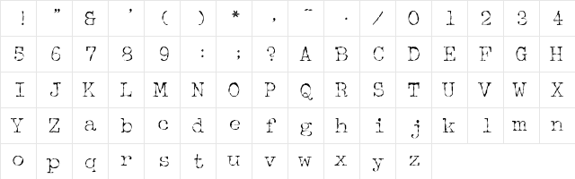 McGarey-Fractured Regular  glyph index