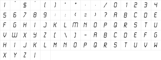 LCD Light  glyph index