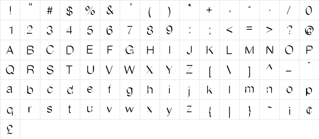 Flatstock Medium  glyph index