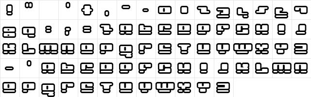Face plant hollow 2 Regular  glyph index