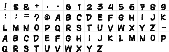 FREEZONE Regular  glyph index