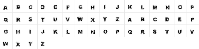 Fuzzed Regular  glyph index