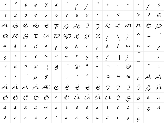 00667 Regular  glyph index