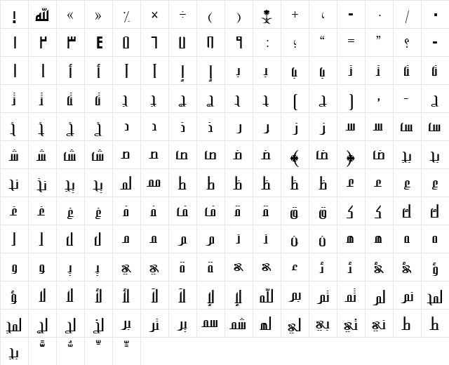 AYM Alsalam S_U normal. Normal  glyph index
