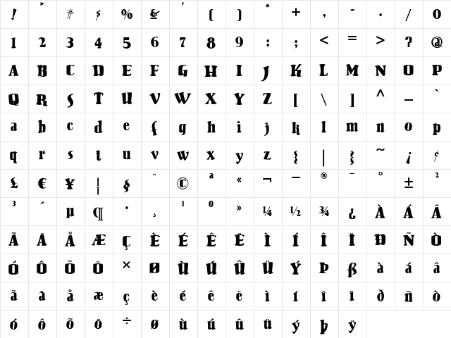 Our Pal Hal NF Medium  glyph index