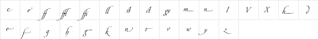 Pirouette LT Std Alternate  glyph index