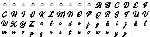 Candy Shop Contour Personal Use Regular  glyph index