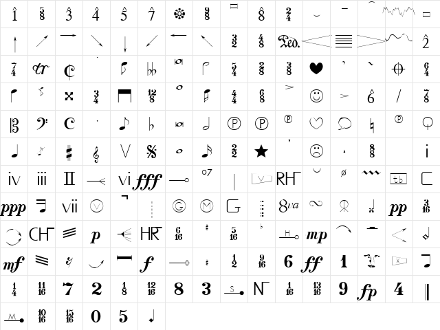 Shpfltnat Medium  glyph index