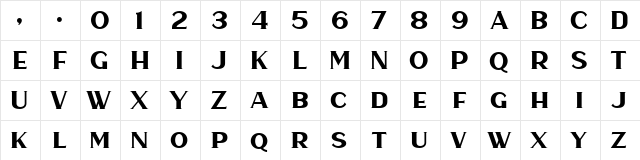 Haarlem Serif DEMO Regular  glyph index