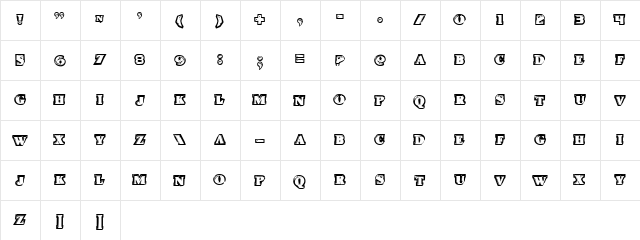 Icebox Art Regular  glyph index