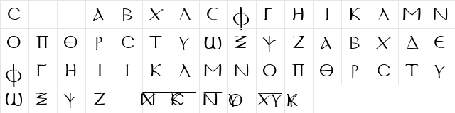 Sinaiticus   glyph index