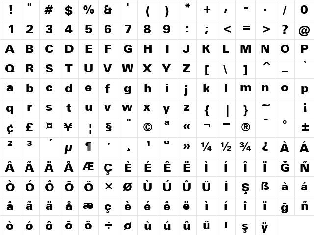 00745 Regular  glyph index