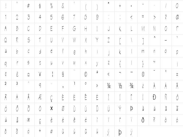 Cheers Regular  glyph index