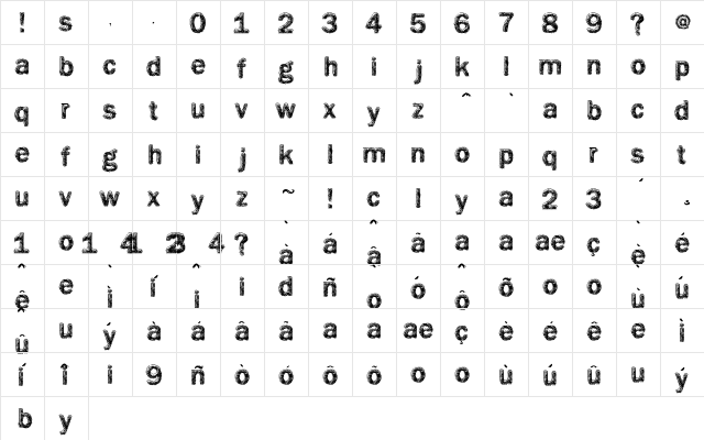 vtks giz Regular  glyph index