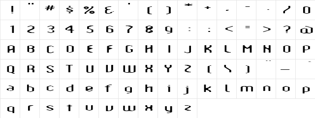 Hecta Letta Regular  glyph index