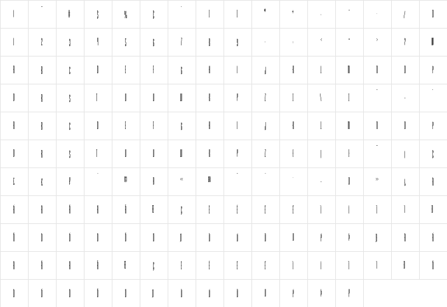 MacroscopicC Medium  glyph index