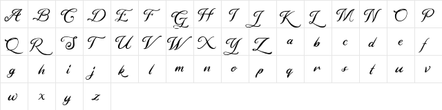 Black Rainbow Script FREE Regular  glyph index