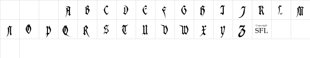 Magdalena Regular  glyph index