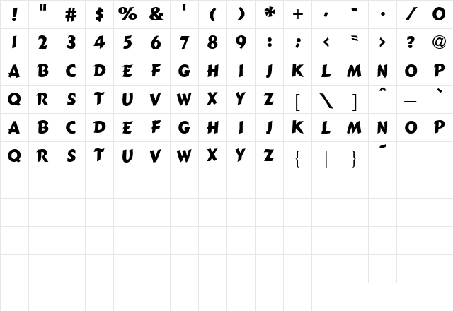 Etta Normal  glyph index
