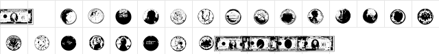 USAMoneyBase Regular  glyph index